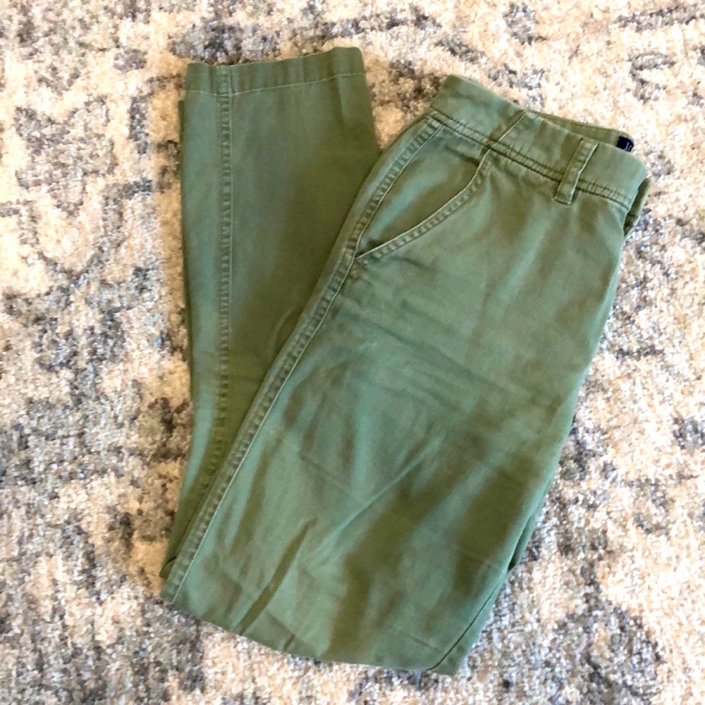 J.Crew green mid-rise slim chino, size 00